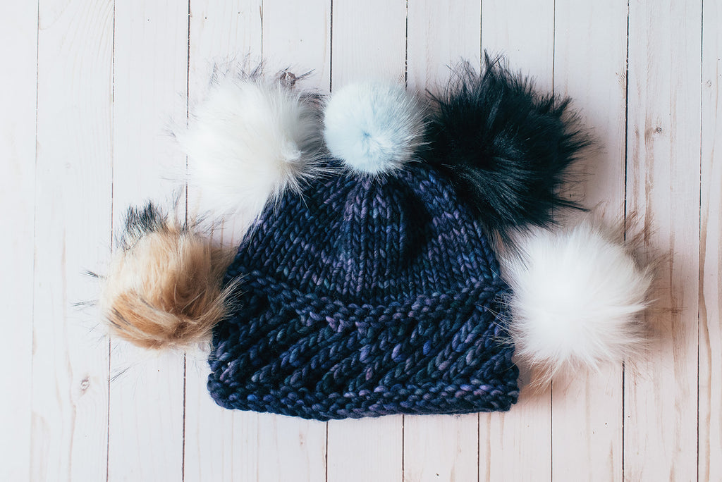 Cozy Hats and Faux Fur Pom Poms