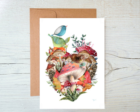 Woodland Mushrooms & Birds