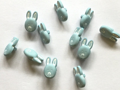 Matt Blue Rabbits with White Markings 15mm
