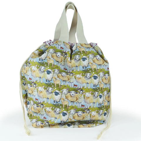 Emma Ball Felted Sheep, Repeating Design Large Bucket Bag