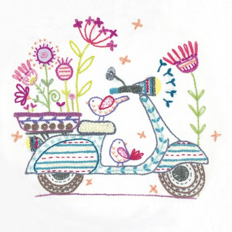 Embroidery Kit - Scooter Ride