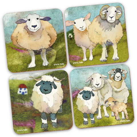 Emma Ball Felted Sheep Assorted Coasters