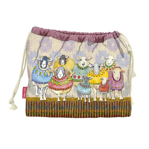 Emma Ball Sheep in Sweaters Drawstring Bag