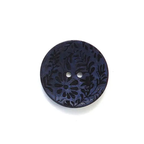 Dark Blue Coconut Flowers & Stems 30mm