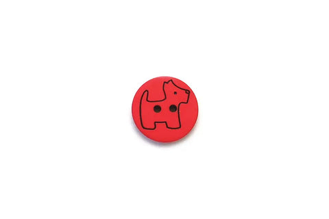 Red with Black Scottie Dog 15mm