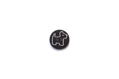 Black with White Scottie Dog 15mm