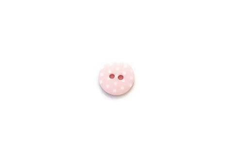 Light Pink with White Polka Dots 14mm