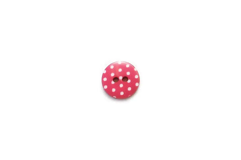 Dark Pink with White Polka Dots 14mm
