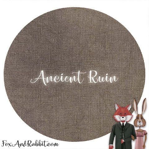 Fox and Rabbit Linen 32 ct - Ancient Ruin