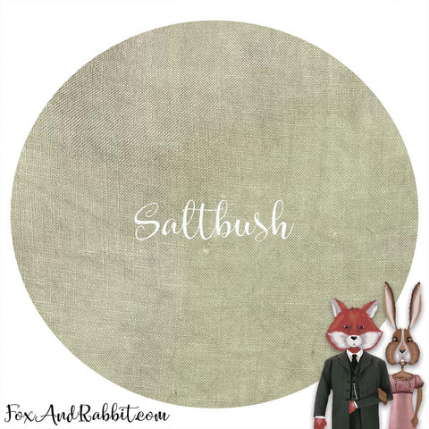 Fox and Rabbit Linen 28 ct - Saltbush
