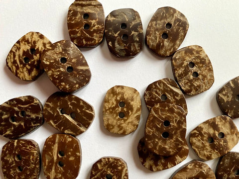 Rounded Rectangular Coco Shell 16mm x 13mm