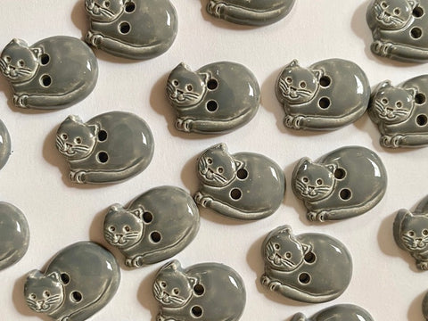 Glossy Grey Cats 15mm