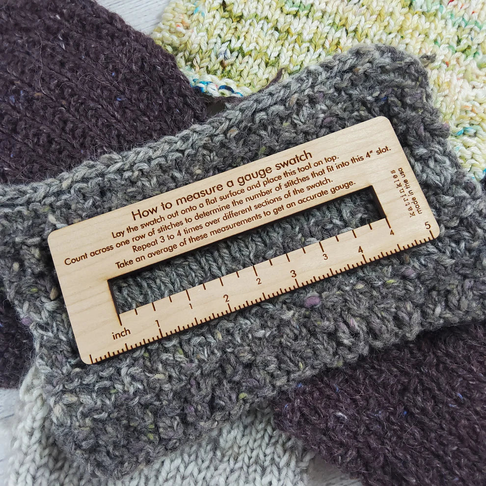 Katrinkles How to Measure Gauge Swatch Tool – Black Sheep Yarns