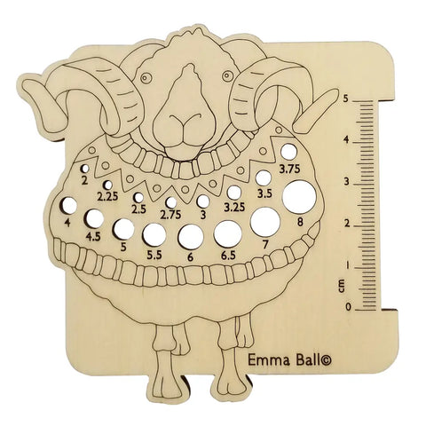 Emma Ball Sheep in Sweaters Wooden Needle Gauge