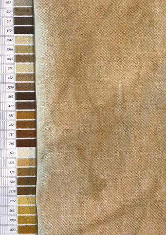 Dames of the Needle Linen 32 ct - Aged Saffron