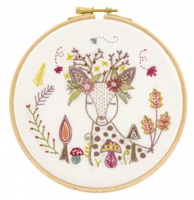 Embroidery Kit with Hoop - Doe, a Deer
