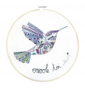 Embroidery Kit - Fly Away Pretty Hummingbird