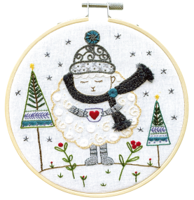 Embroidery Kit with Hoop - Staying Warm
